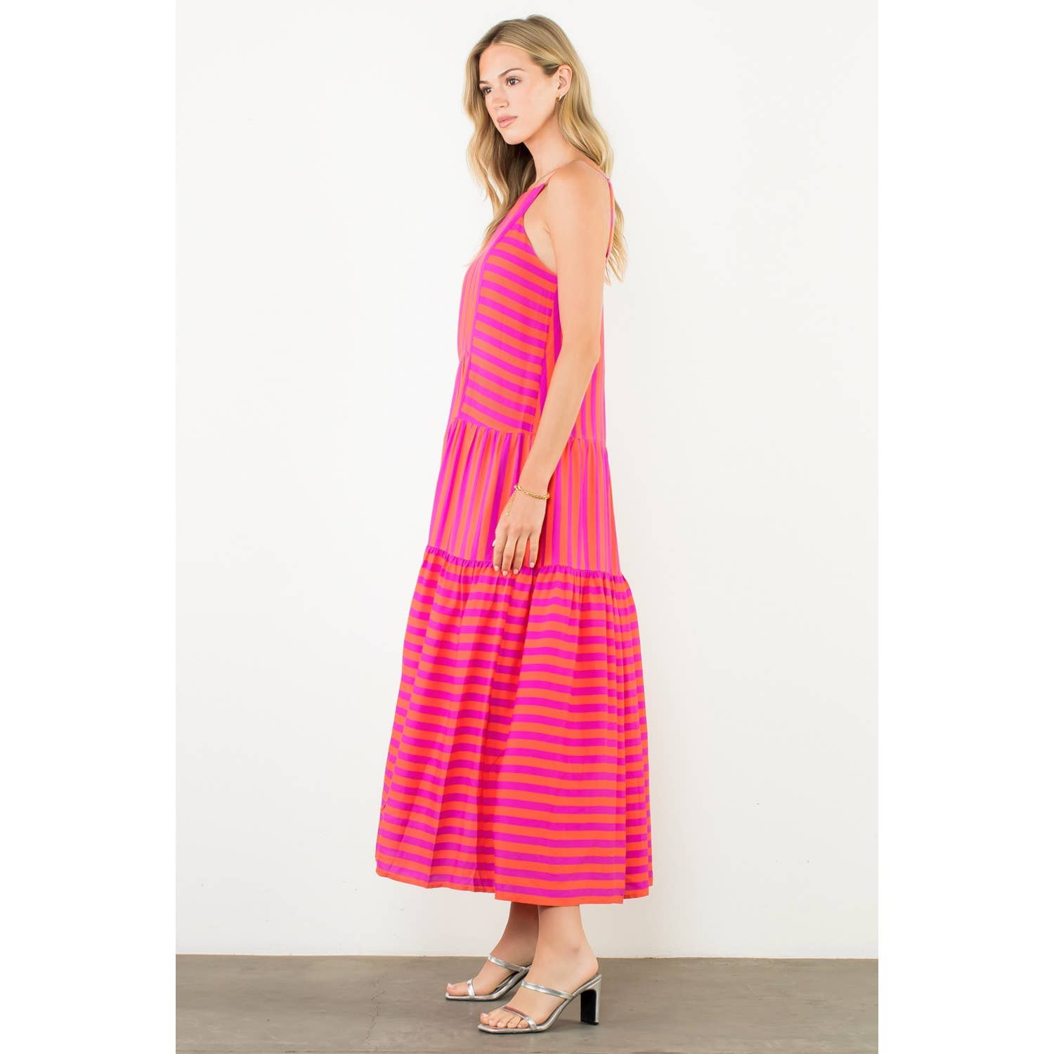 Striped Tiered Dress - Mercantile213
