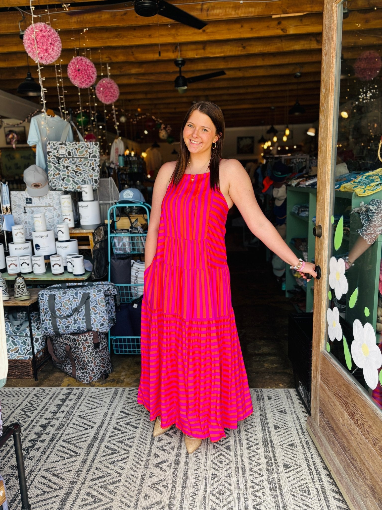 Striped Tiered Dress - Mercantile213