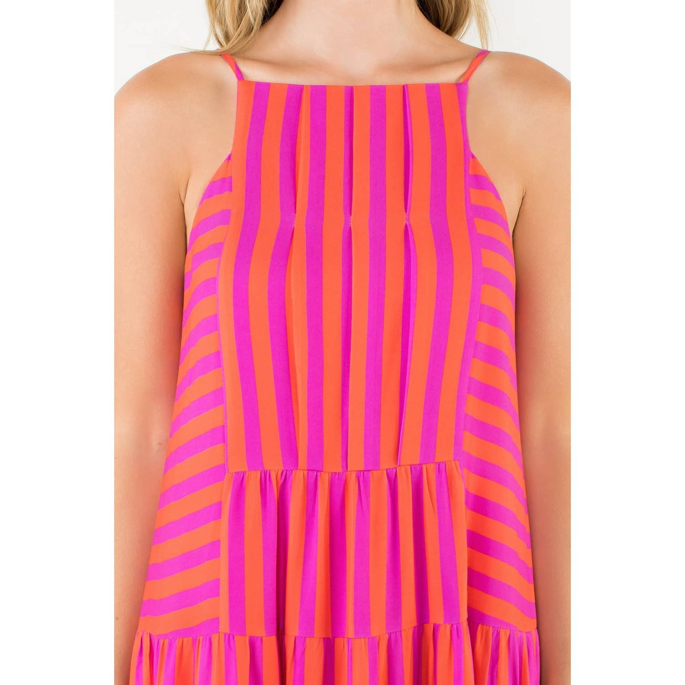 Striped Tiered Dress - Mercantile213
