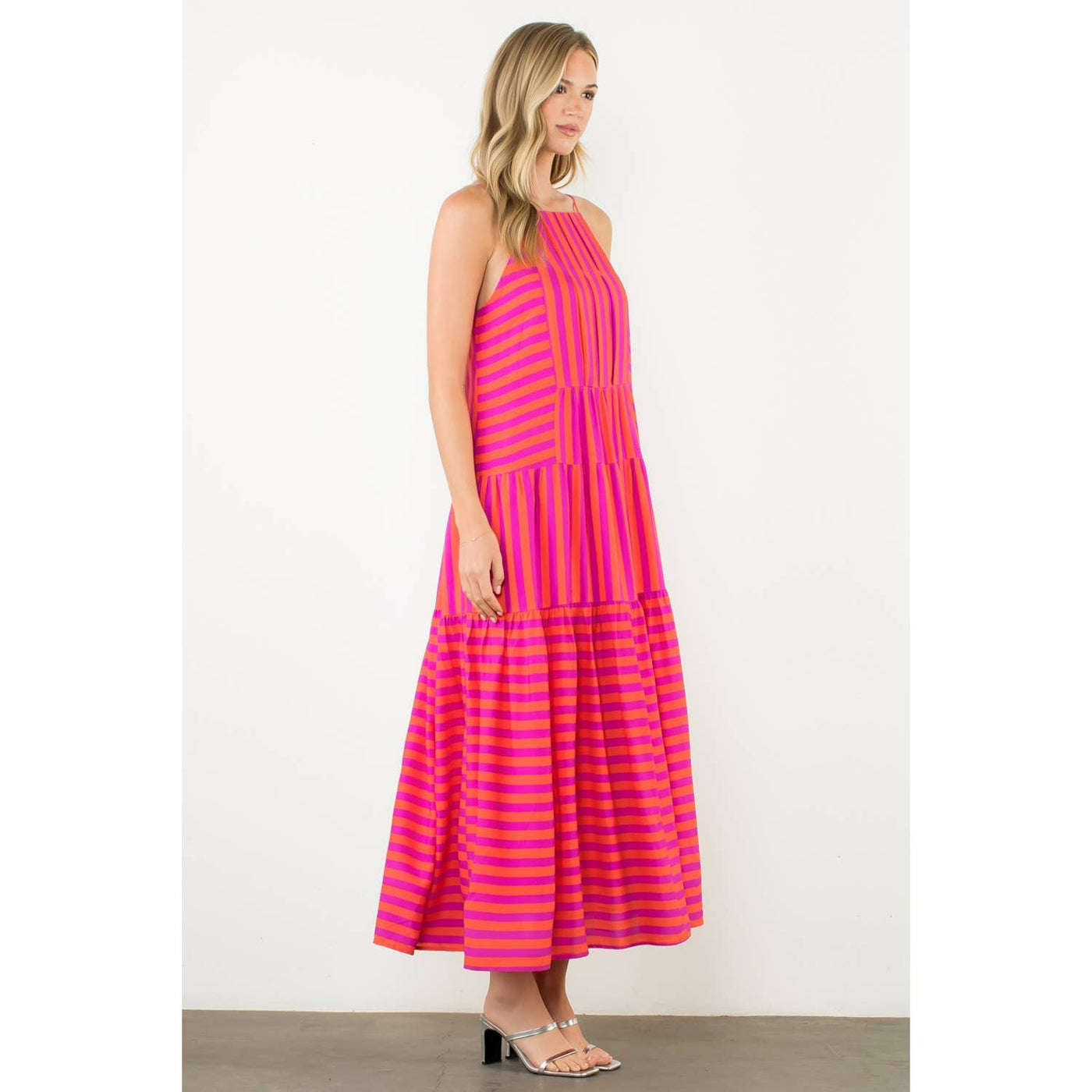 Striped Tiered Dress - Mercantile213