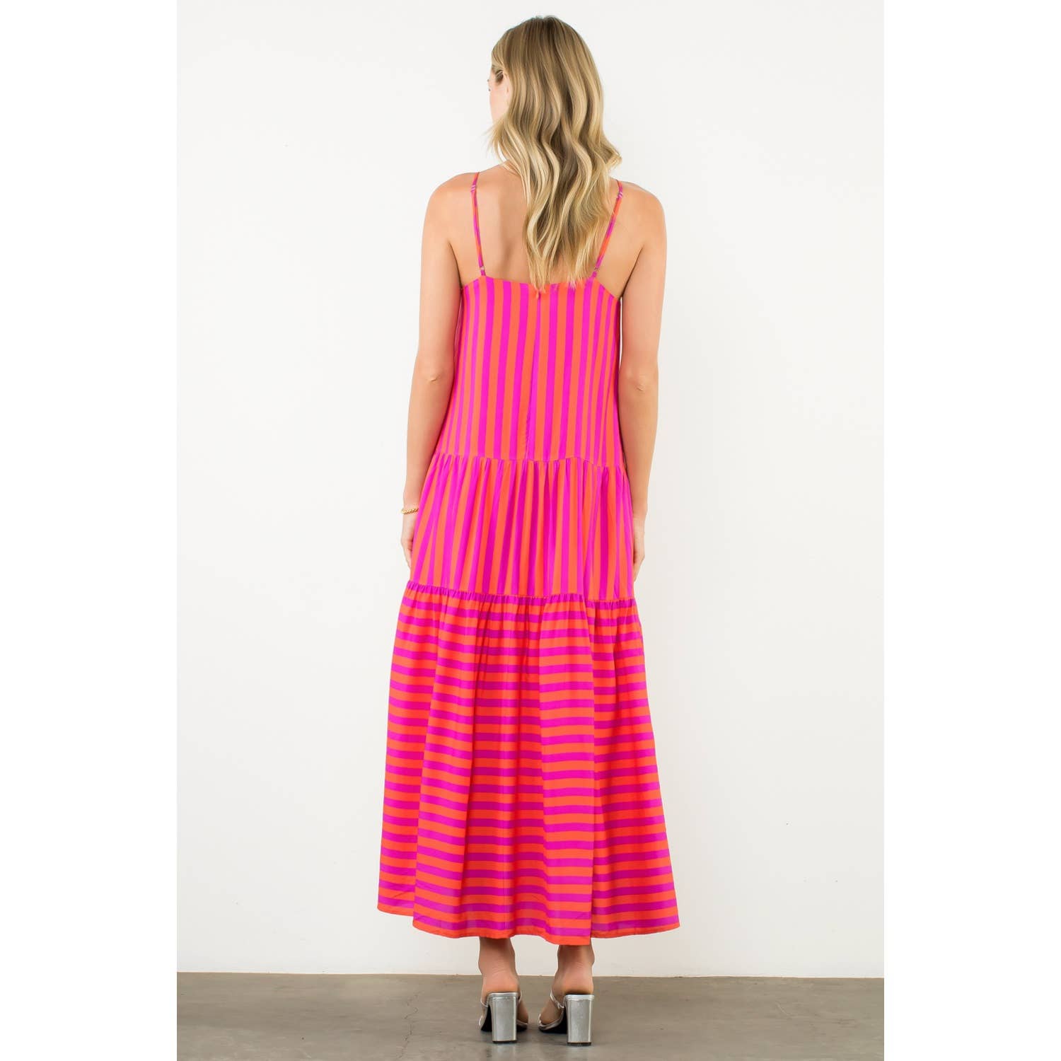 Striped Tiered Dress - Mercantile213