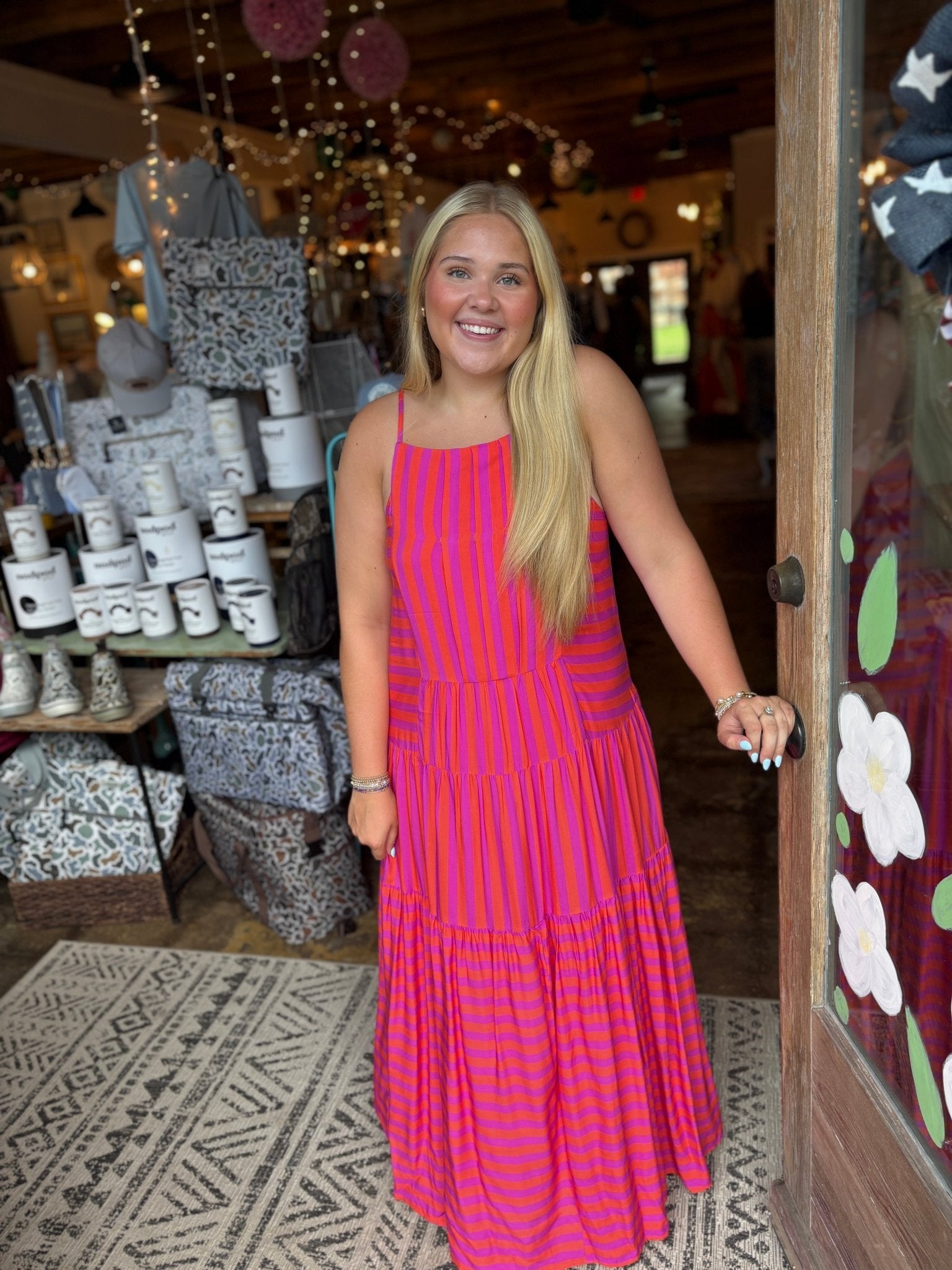 Striped Tiered Dress - Mercantile213