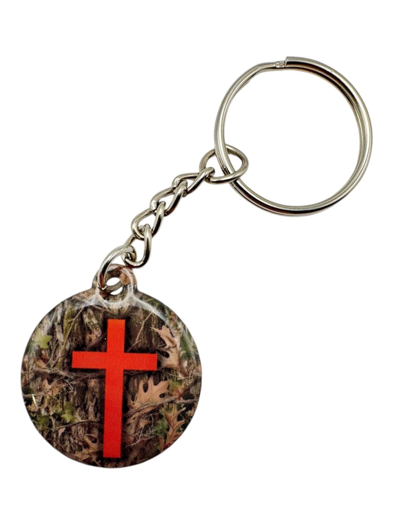 Tap To Pray - Prayer Tag Keychains: Tree Bark Camo + Cross - Mercantile213