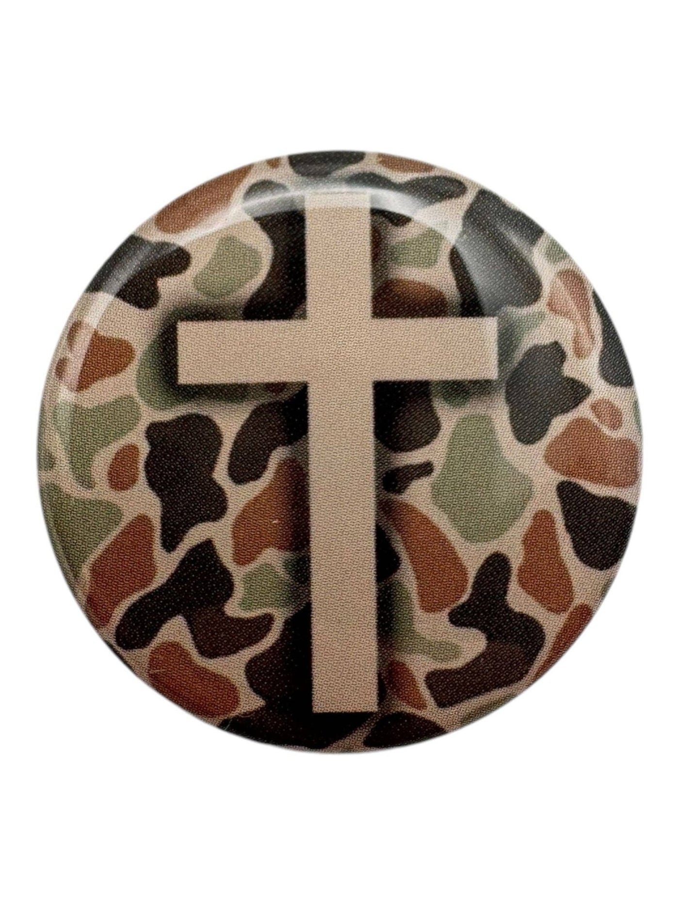 Tap To Pray - Prayer Tag Stickers: Tree Bark Camo + Cross - Mercantile213