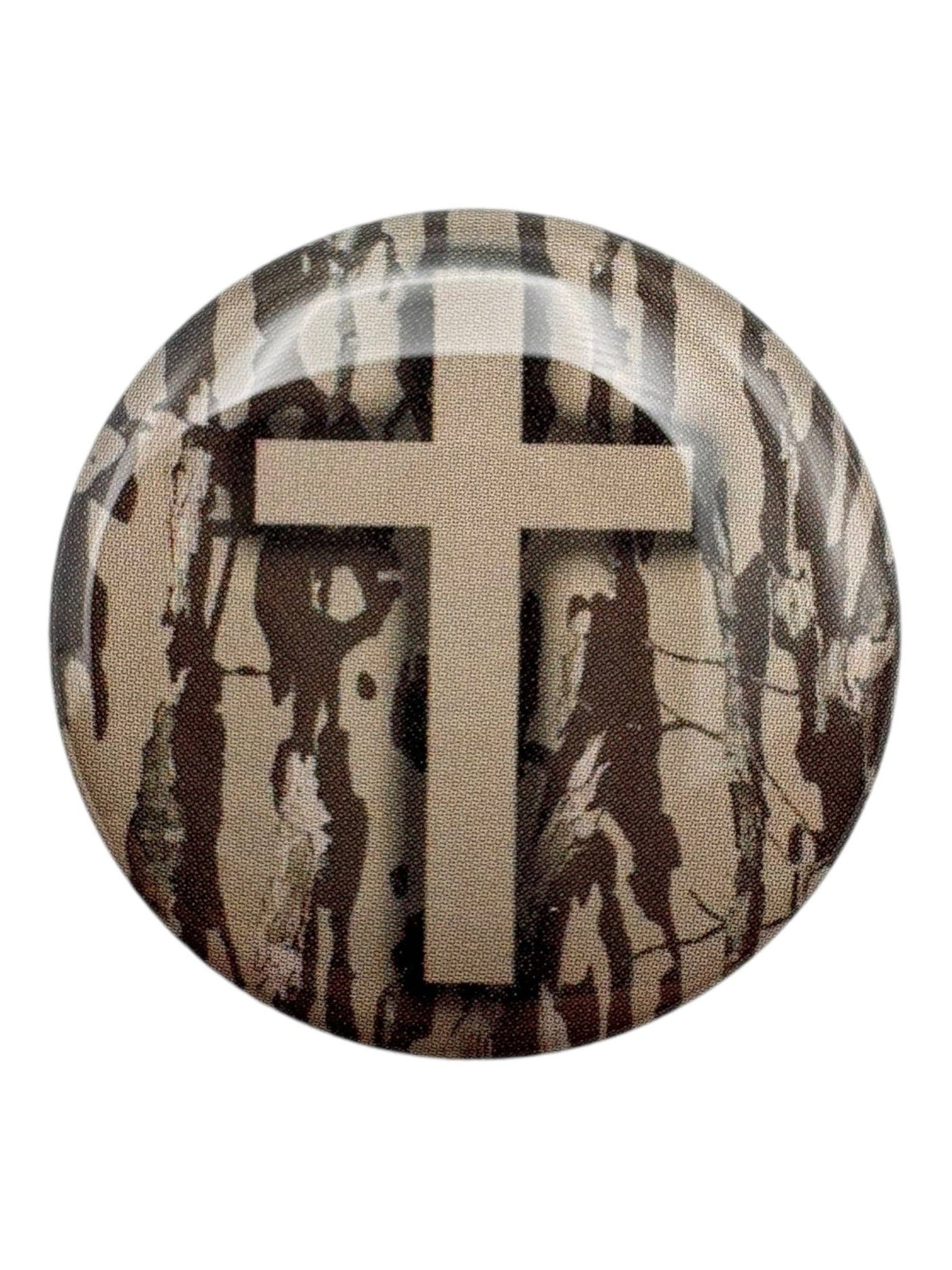 Tap To Pray - Prayer Tag Stickers: Tree Bark Camo + Cross - Mercantile213