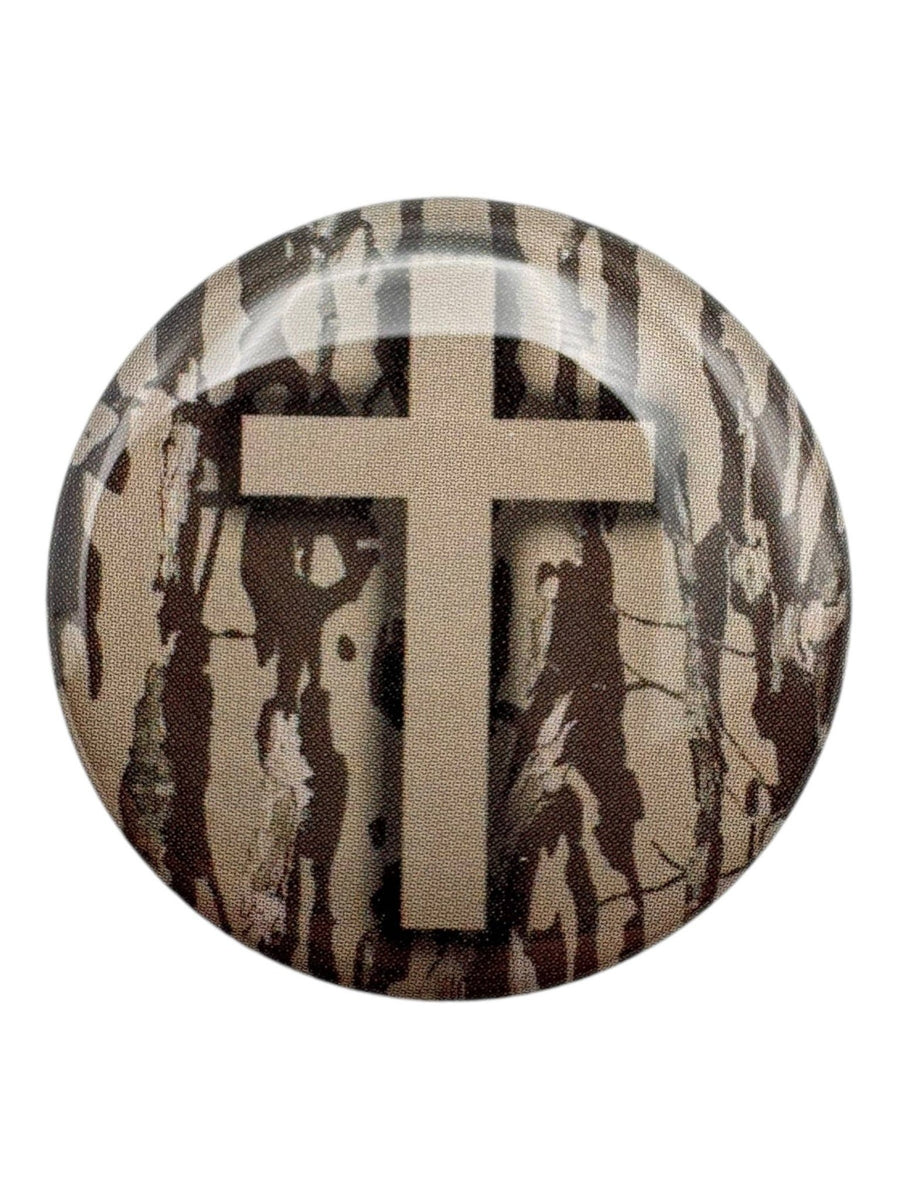 Tap To Pray - Prayer Tag Stickers: Tree Bark Camo + Cross - Mercantile213