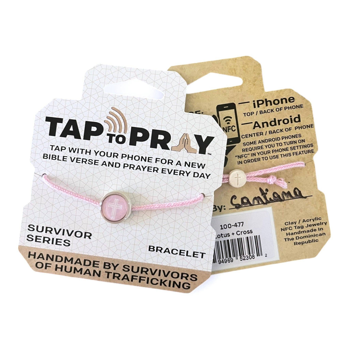 Tap To Pray® Survivor Series Bracelet: 14K Gold - Plated + Vanilla Cross - Mercantile213
