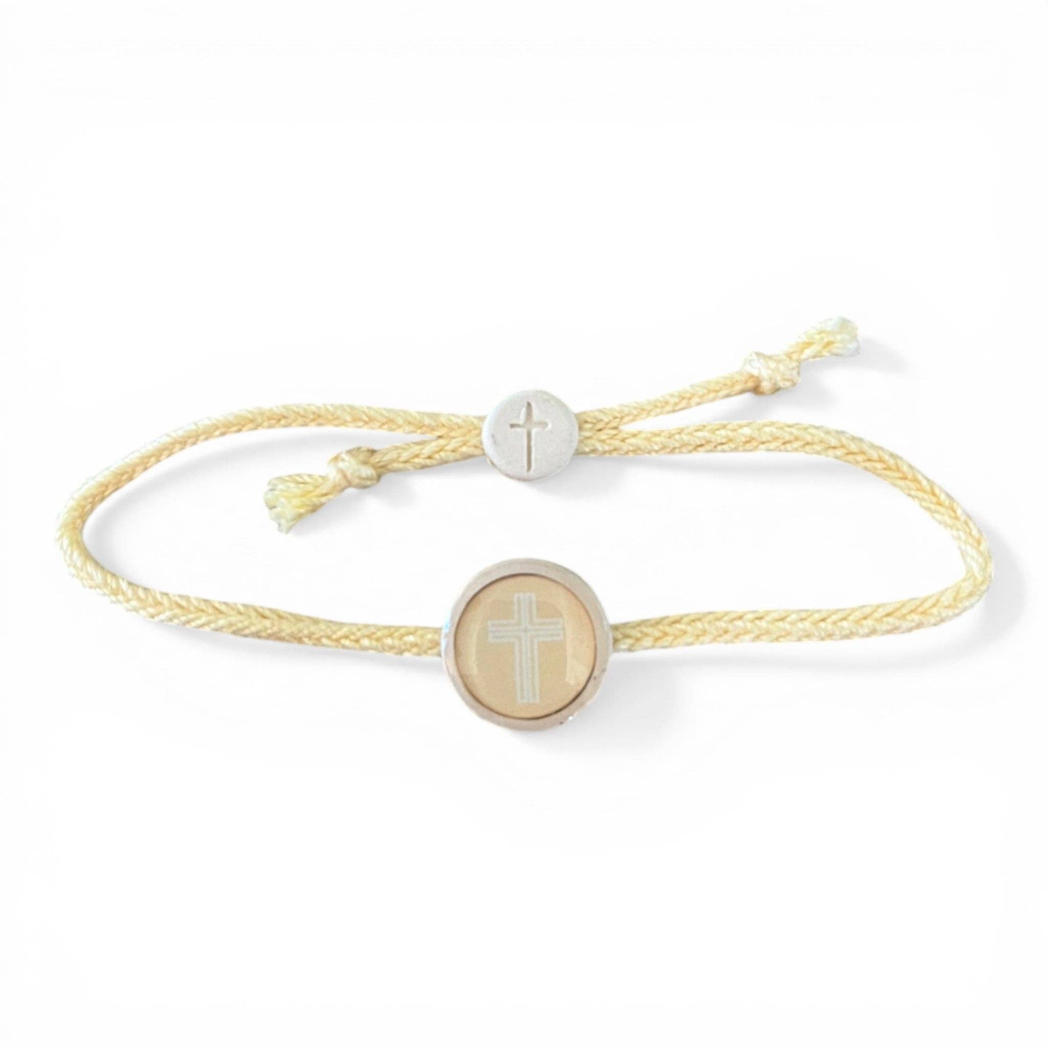 Tap To Pray® Survivor Series Bracelet: .999 Silver - Plated + Slate Cross - Mercantile213
