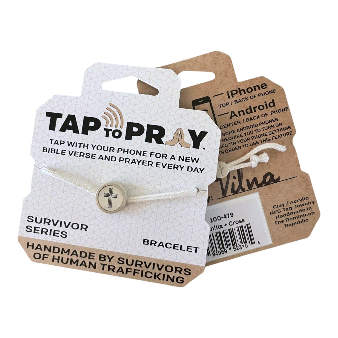 Tap To Pray® Survivor Series Bracelet: Honeysuckle + Cross - Mercantile213