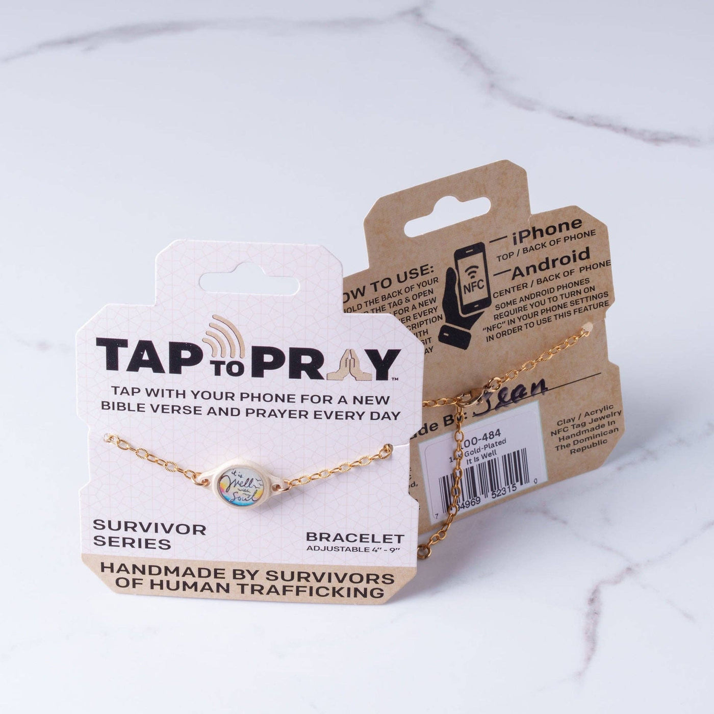 Tap To Pray® Survivor Series Bracelet: Honeysuckle + Cross - Mercantile213