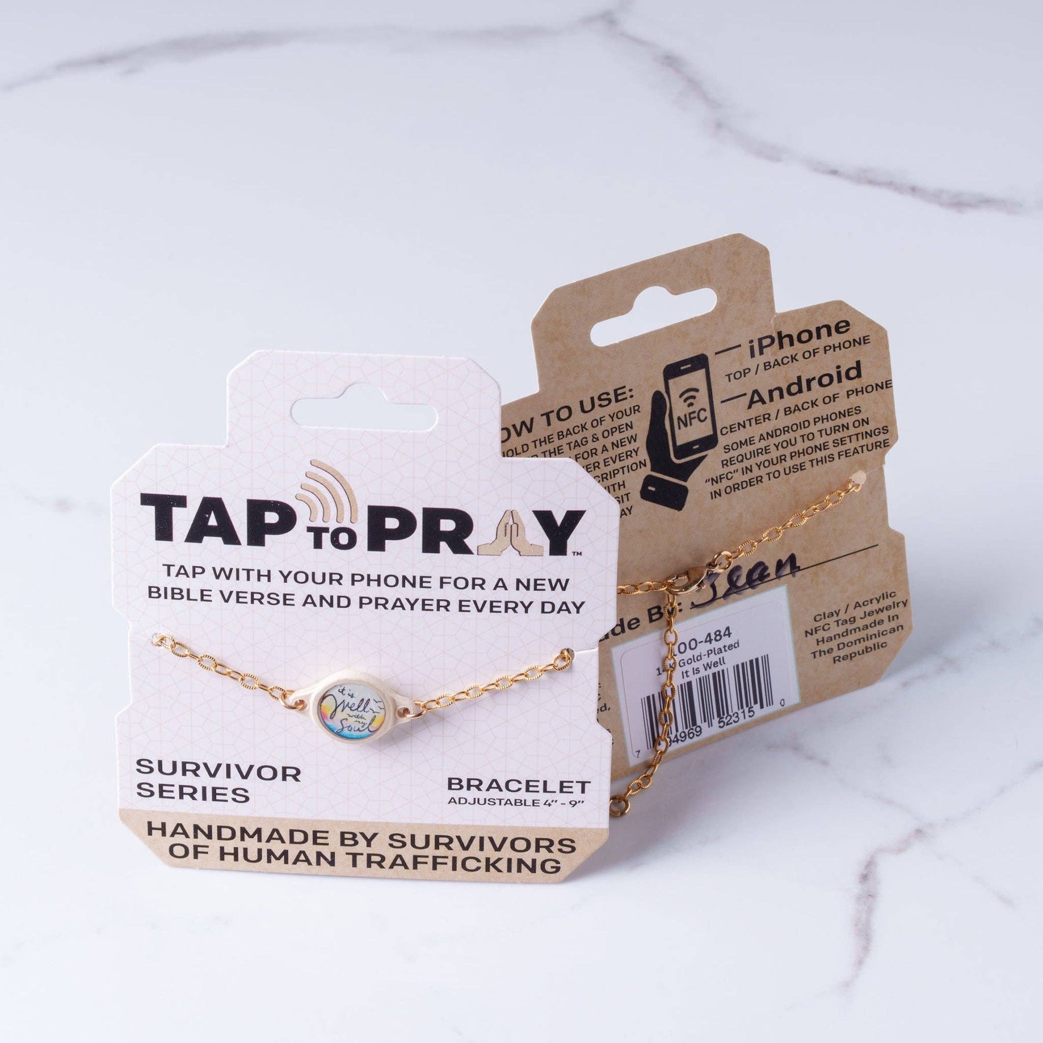 Tap To Pray® Survivor Series Bracelet: Honeysuckle + Cross - Mercantile213