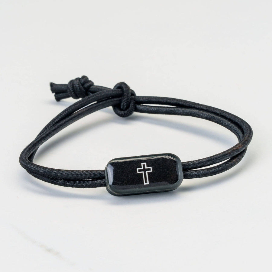 Tap To Pray® Survivor Series Tactical Bracelet: Onyx + Cross - Mercantile213