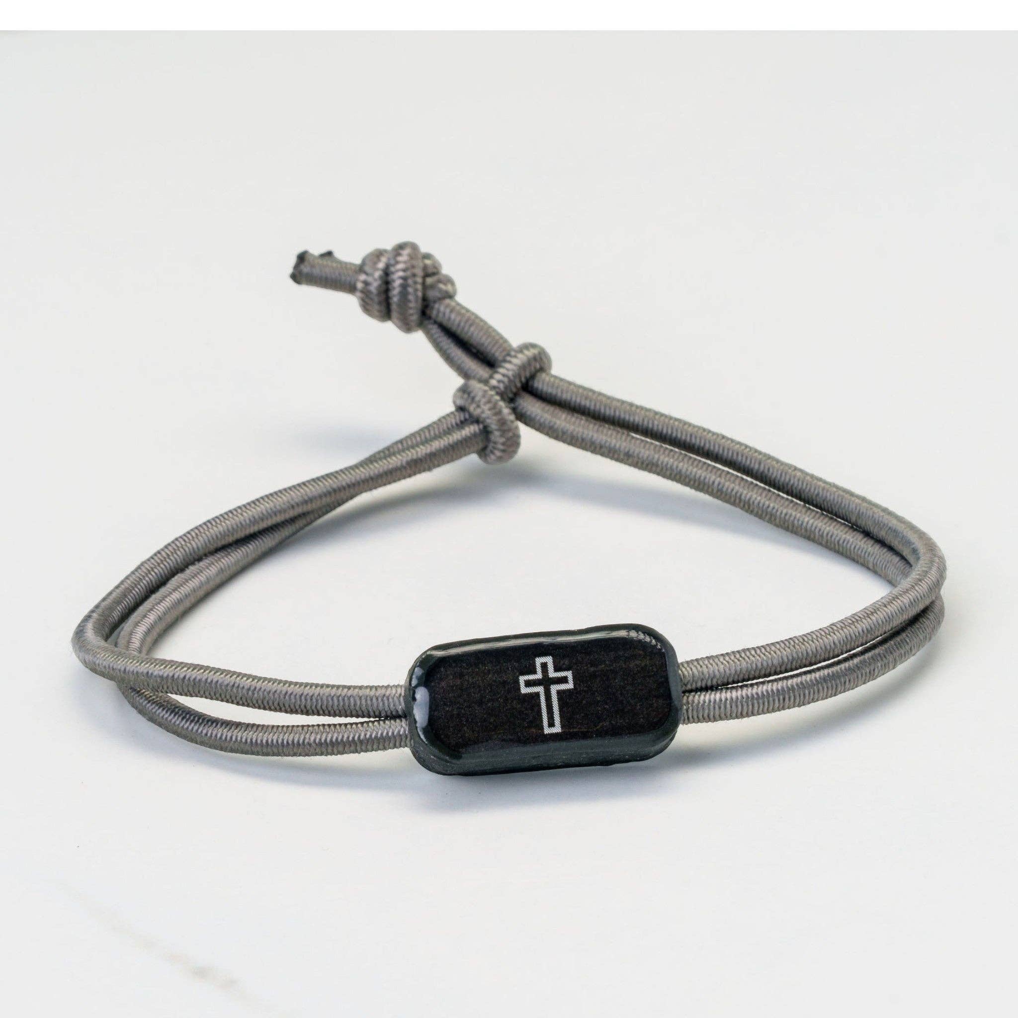 Tap To Pray® Survivor Series Tactical Bracelet: Onyx + Cross - Mercantile213