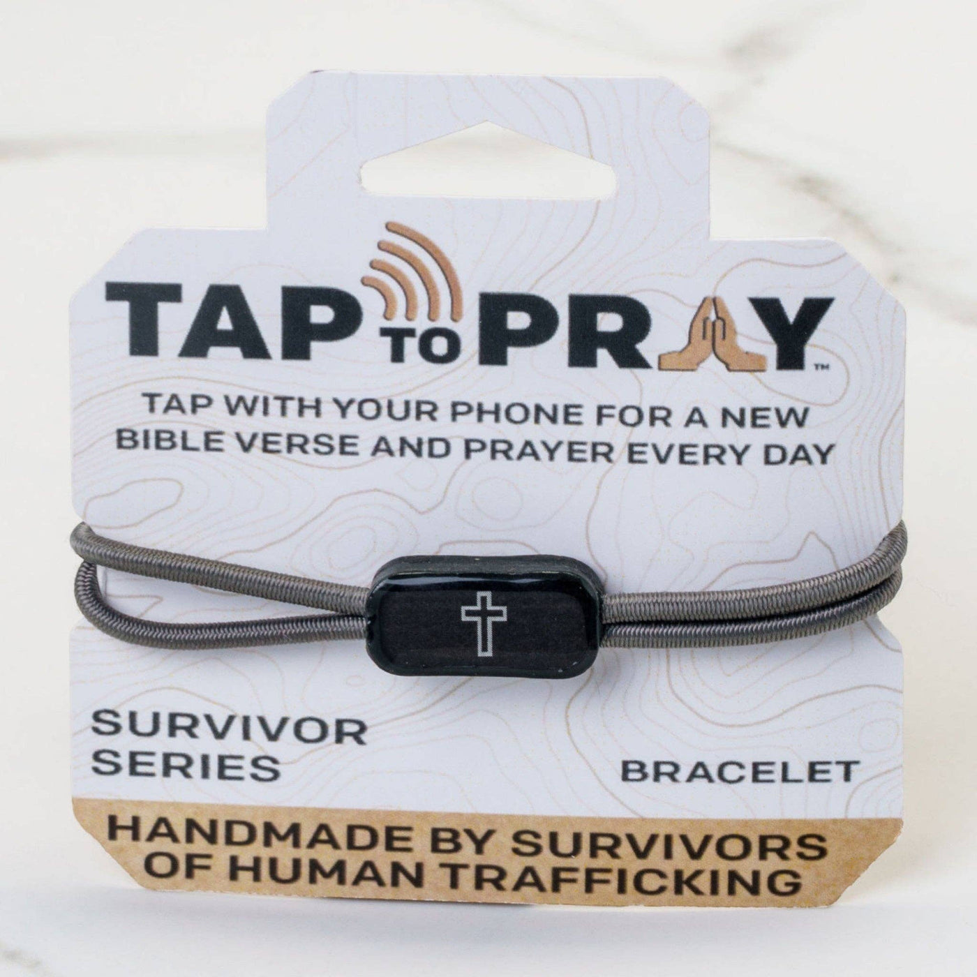 Tap To Pray® Survivor Series Tactical Bracelet: Slate + Pray - Mercantile213
