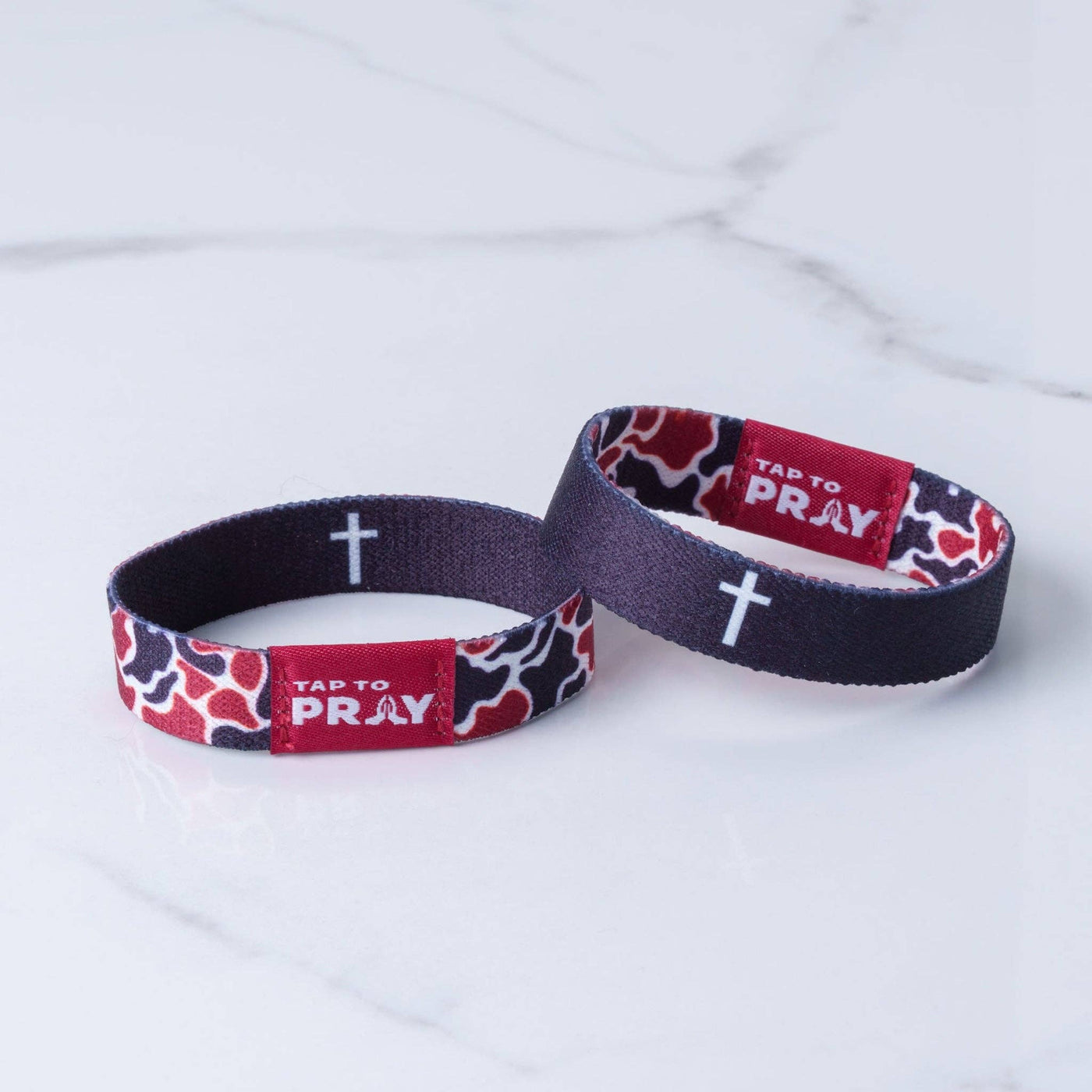 Tap To Pray® Wristband – Team Camo - Maroon & Black - Mercantile213