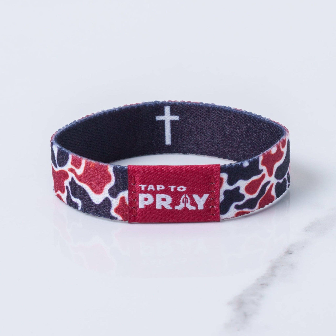Tap To Pray® Wristband – Team Camo - Maroon & Black - Mercantile213