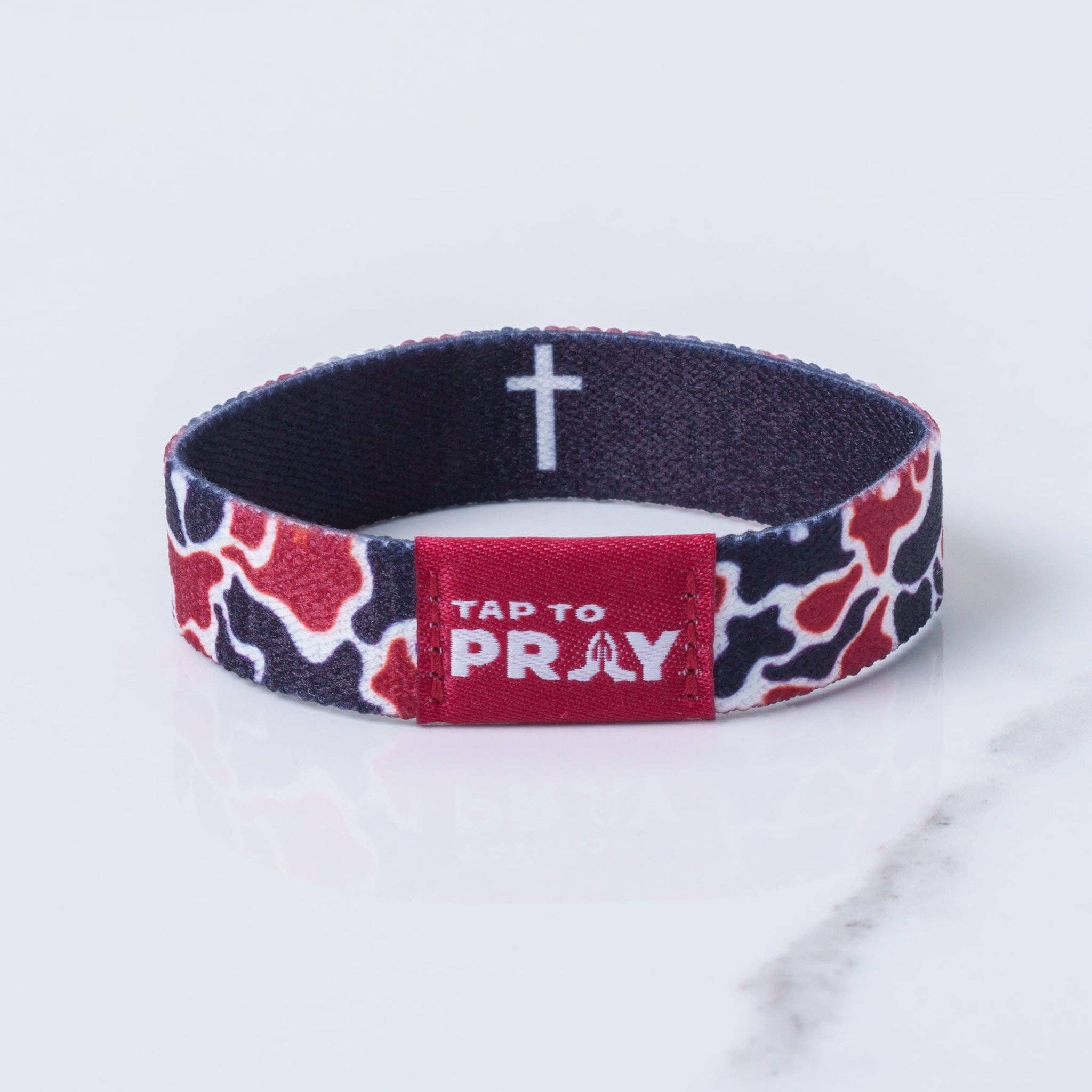 Tap To Pray® Wristband – Team Camo - Maroon & Black - Mercantile213