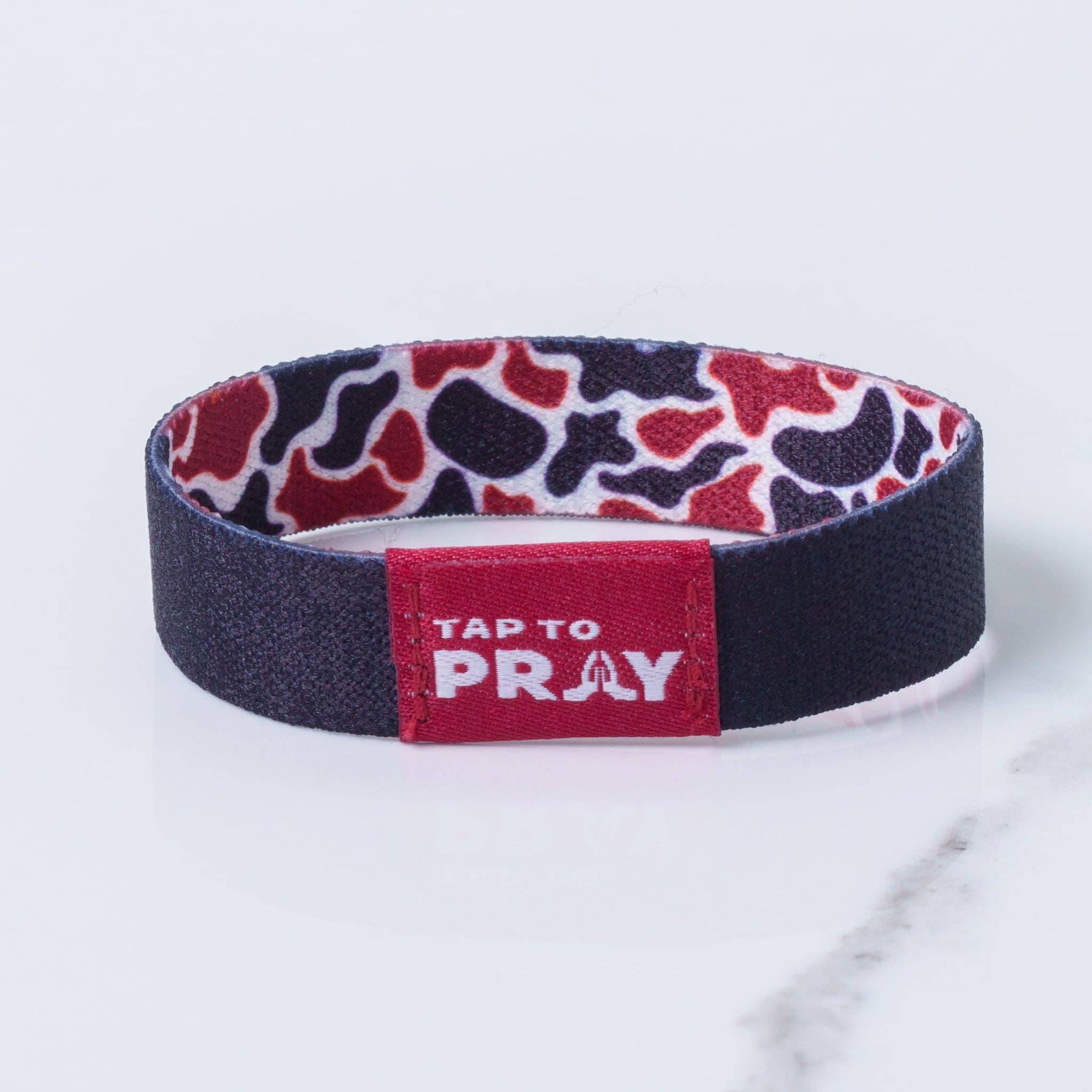 Tap To Pray® Wristband – Team Camo - Maroon & Black - Mercantile213