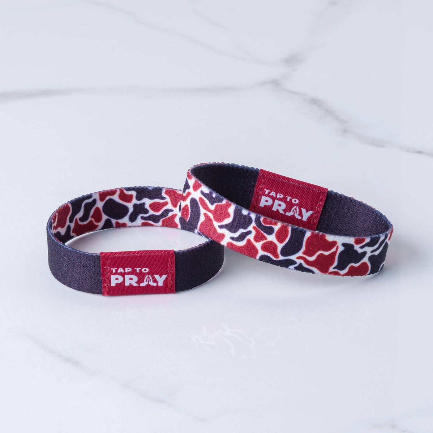 Tap To Pray® Wristband – Team Camo - Maroon & Black - Mercantile213