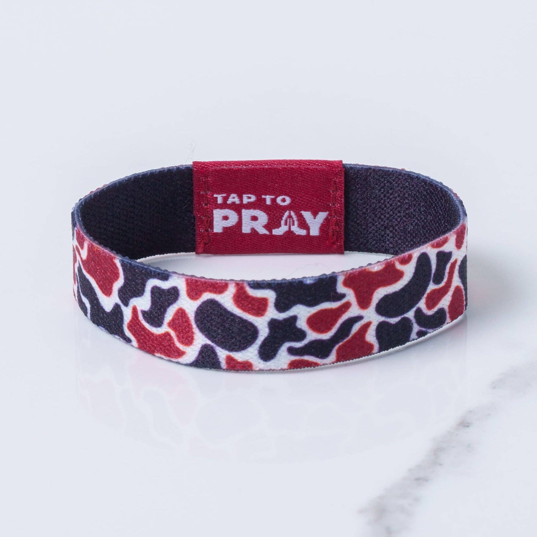 Tap To Pray® Wristband – Team Camo - Maroon & Black - Mercantile213