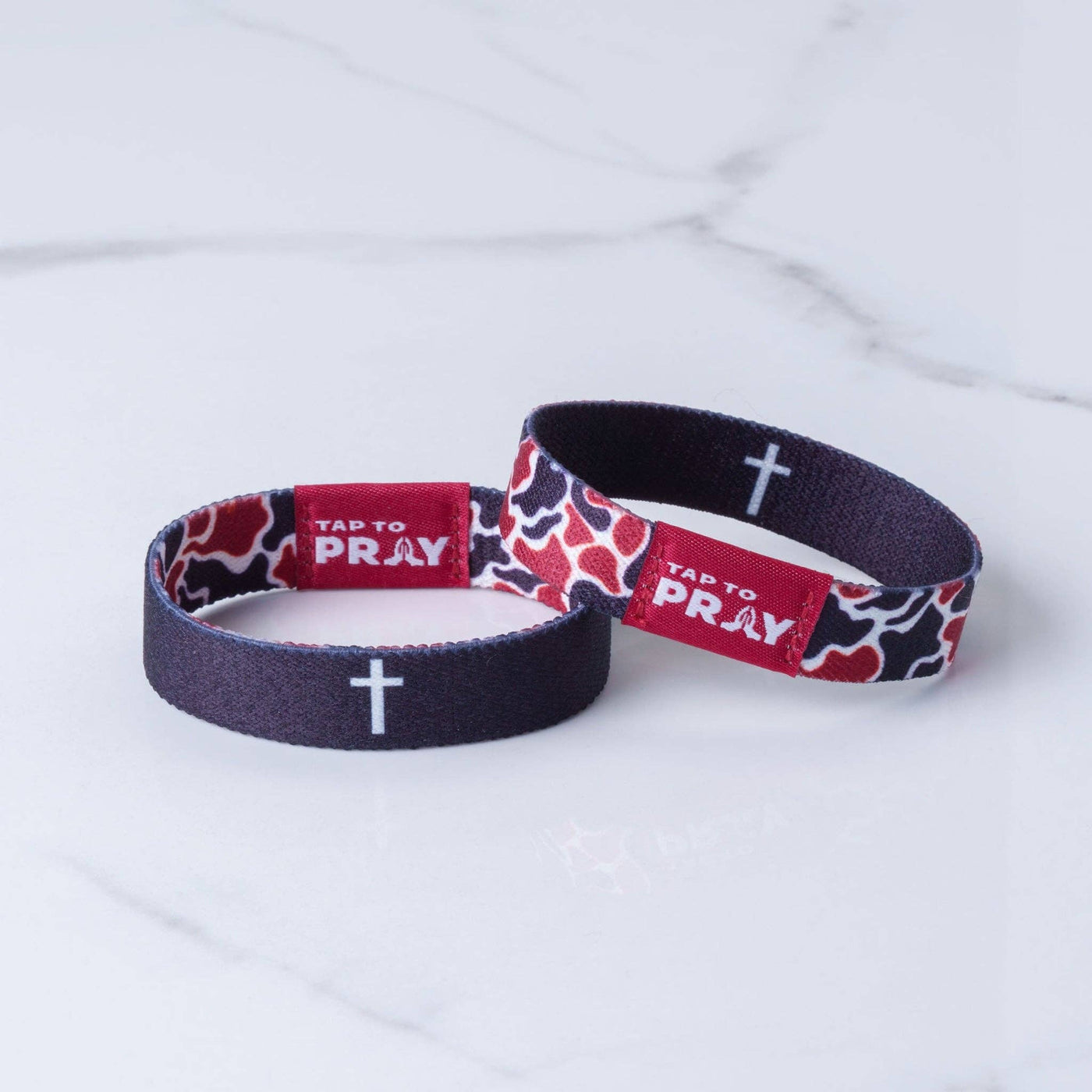 Tap To Pray® Wristband – Team Camo - Maroon & Black - Mercantile213