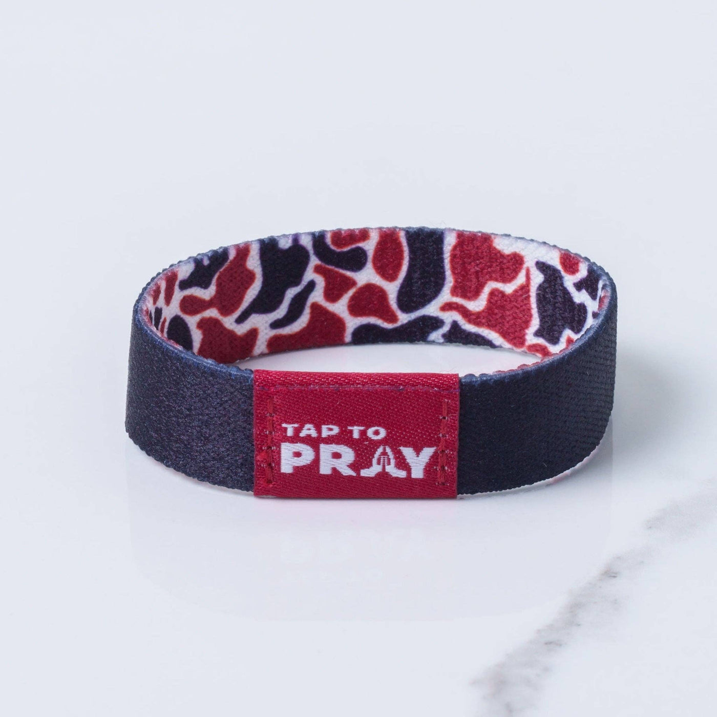 Tap To Pray® Wristband – Team Camo - Maroon & Black - Mercantile213