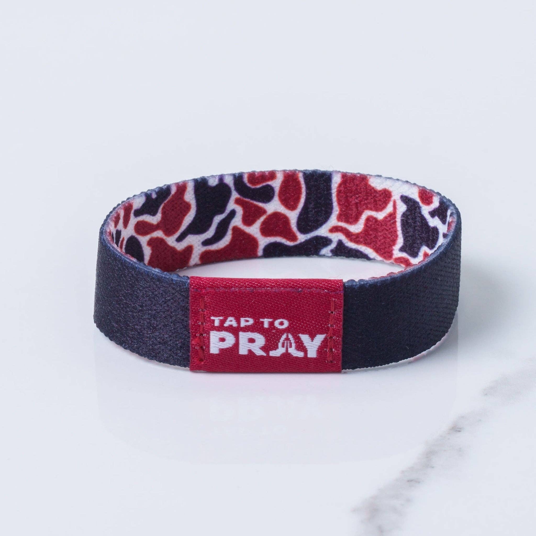 Tap To Pray® Wristband – Team Camo - Maroon & Black - Mercantile213