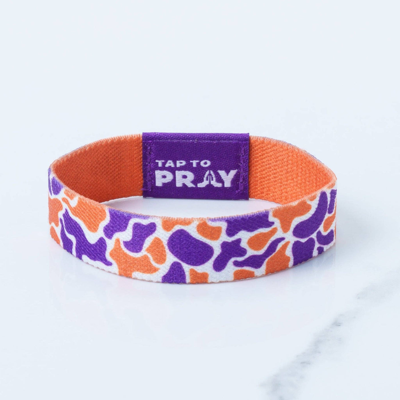 Tap To Pray® Wristband – Team Camo - Orange & Purple - Mercantile213