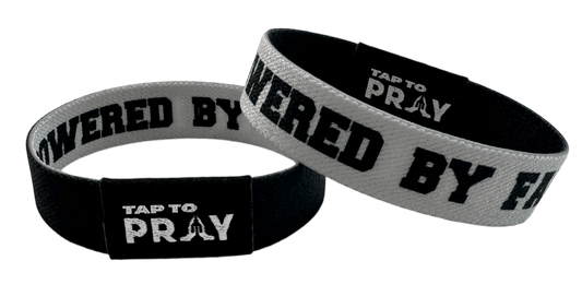 Tap To Pray Wristbands - Tap W/Phone For Daily Verse/Prayer: Jesus is Lord / Powered by Faith - Mercantile213