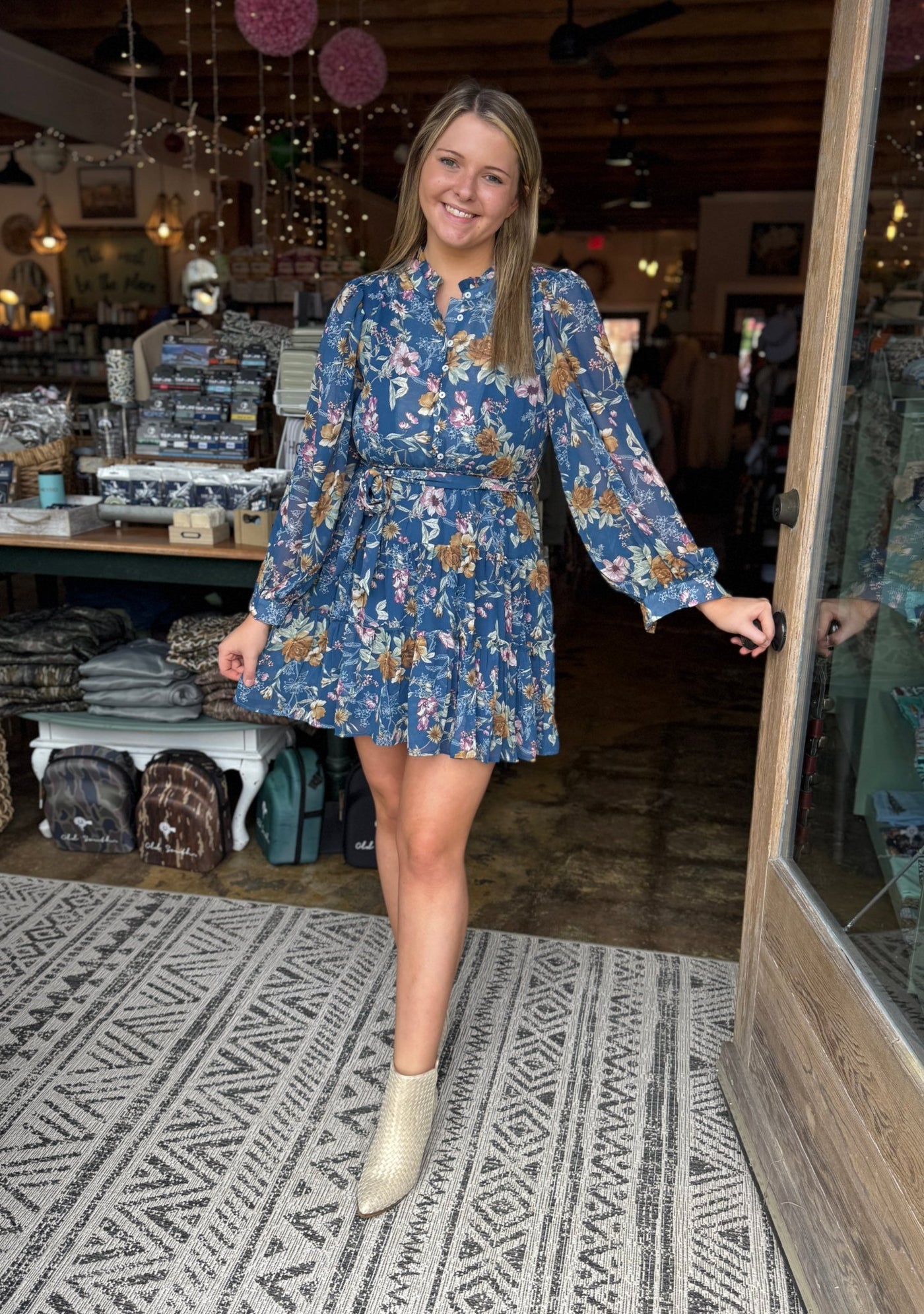 Teal Floral Tiered Maxi - Mercantile213