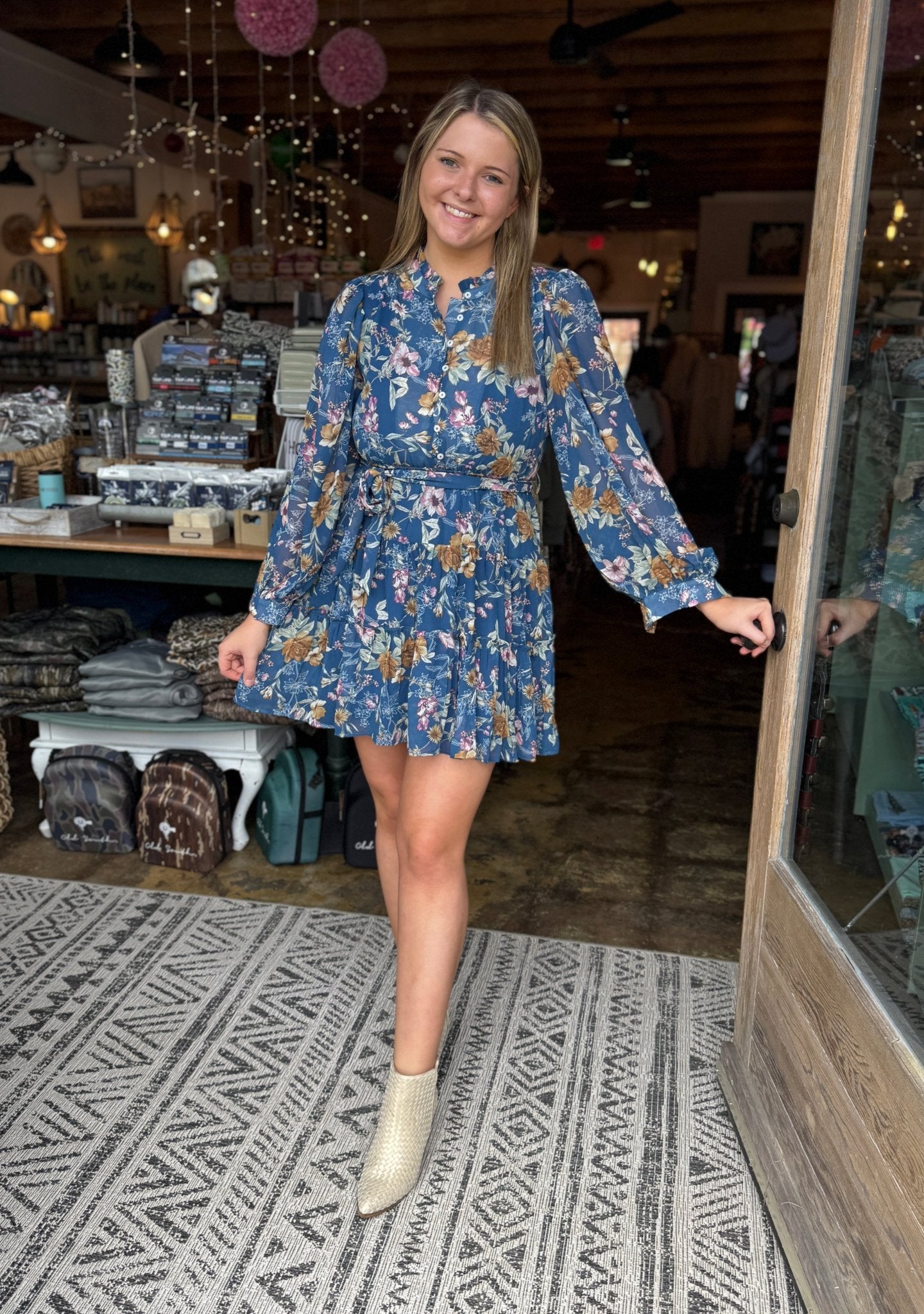 Teal Floral Tiered Maxi - Mercantile213