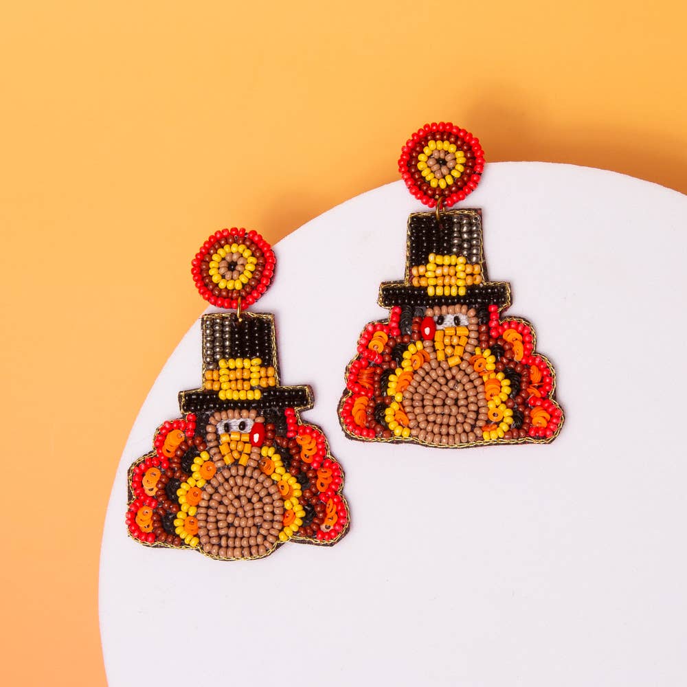Thanksgiving Turkey Earrings - Mercantile213