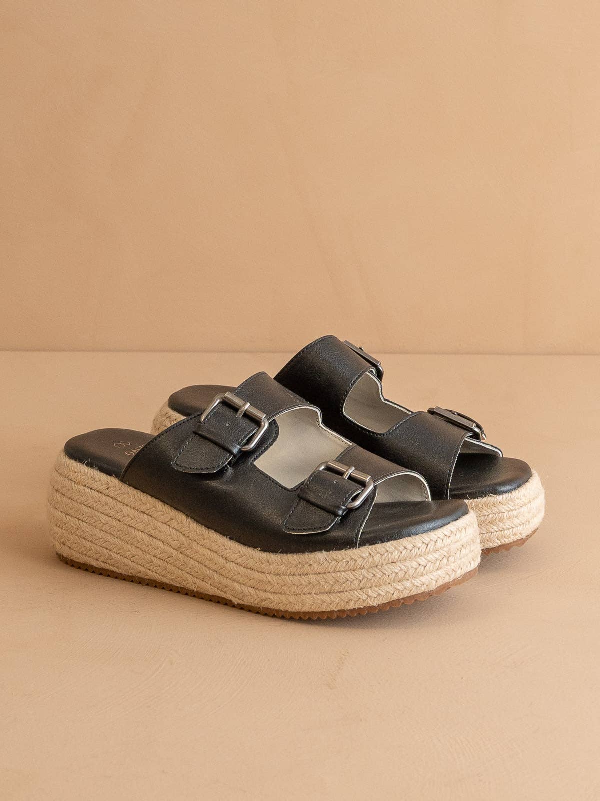 The Porto Black Double Buckle Platform - Mercantile213