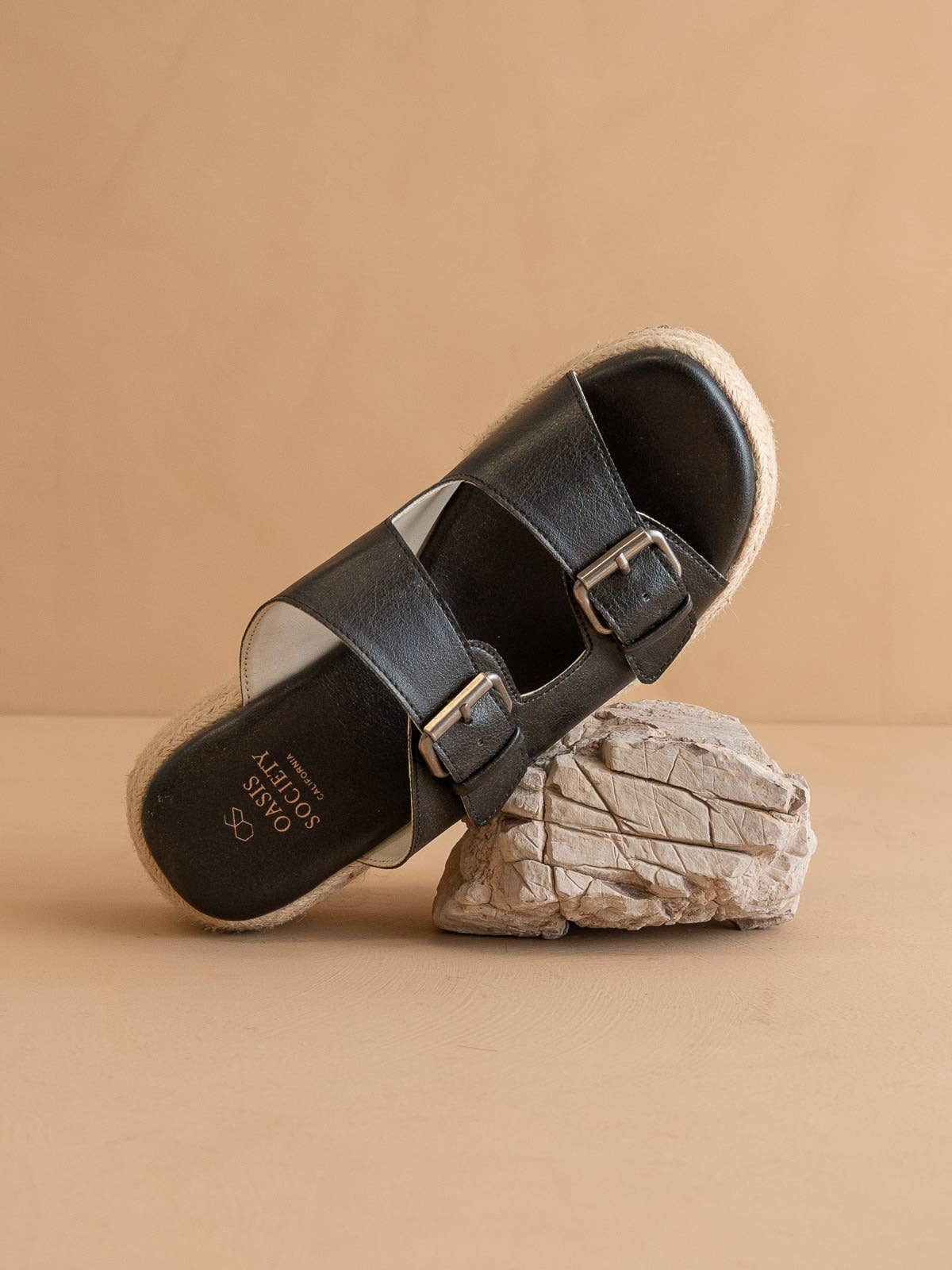 The Porto Black Double Buckle Platform - Mercantile213