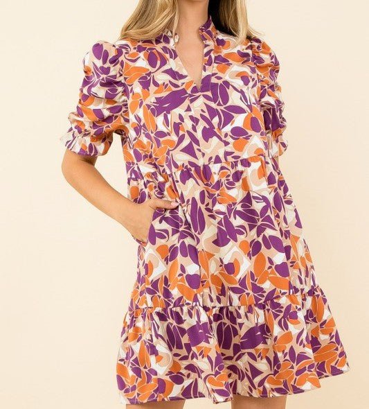 THML Orange/Purple Floral Dress - Mercantile213