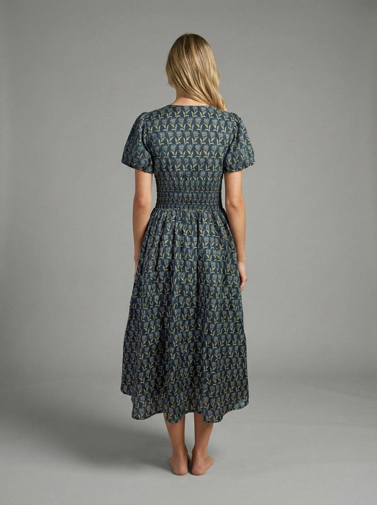 Twilight Bloom Smocked Midi Dress - Mercantile213