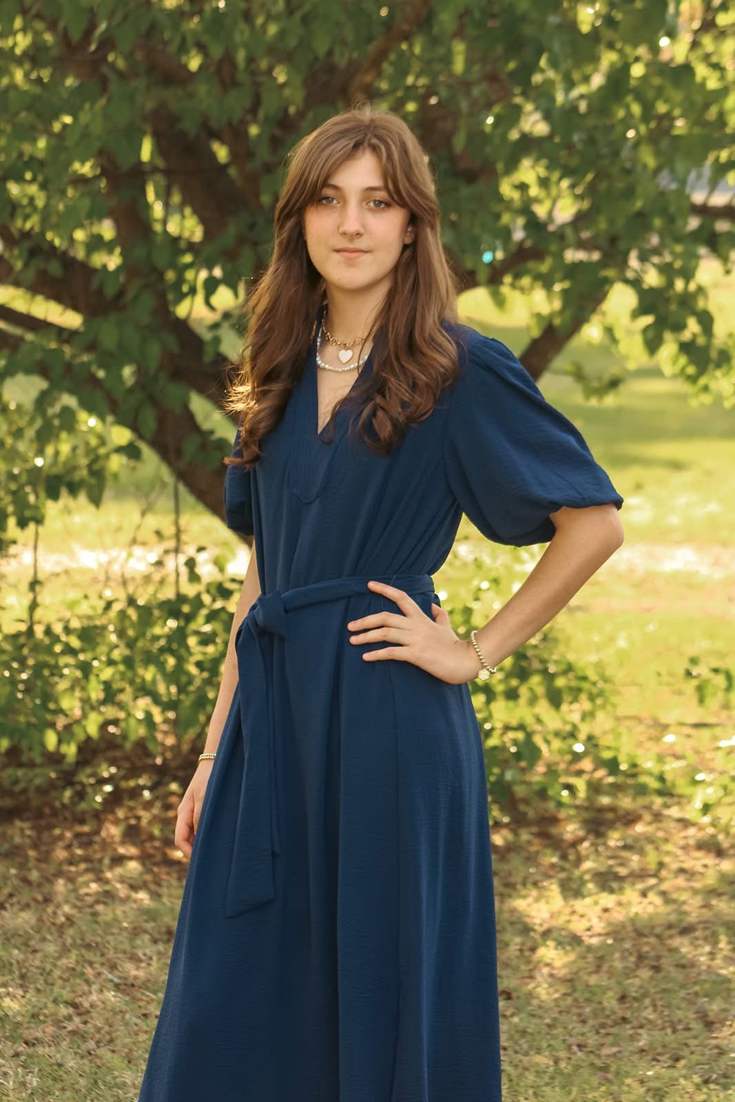 V Neckline Side Slit Midi Dress - Mercantile213