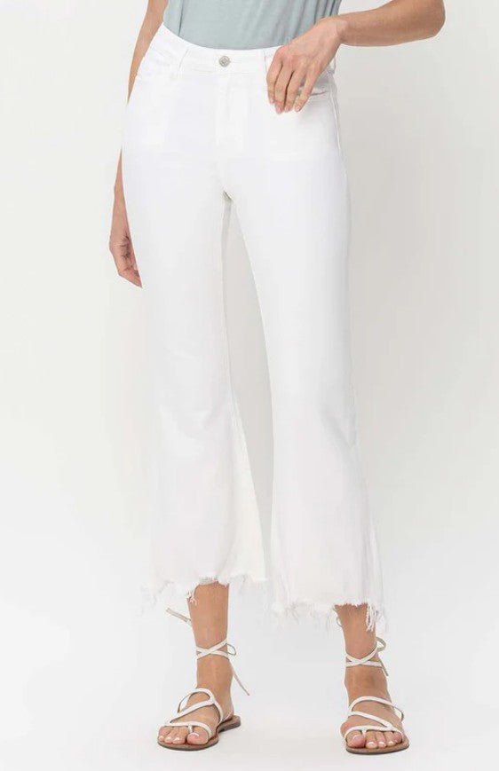 Vervet White High Rise Flare - T5761 - Mercantile213