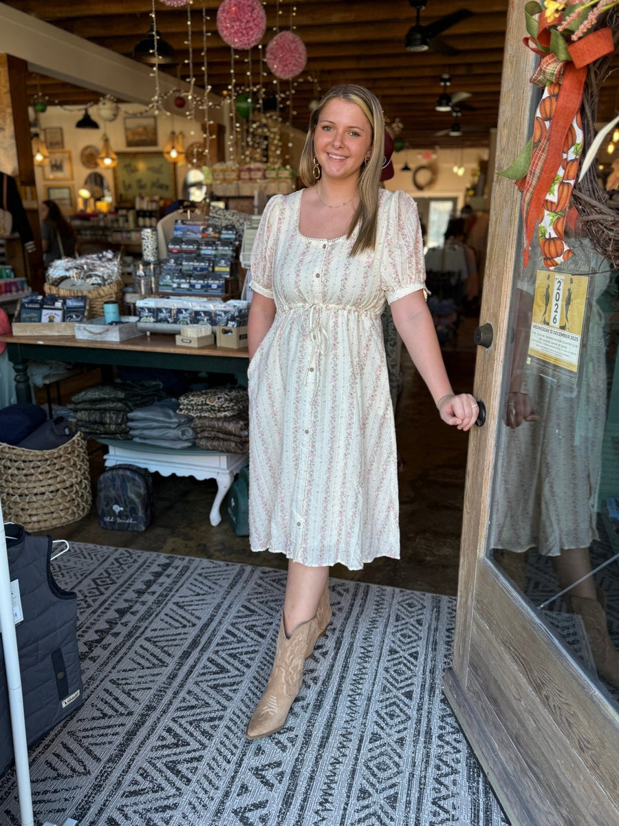 Vintage Floral Buttondown Dress - Mercantile213