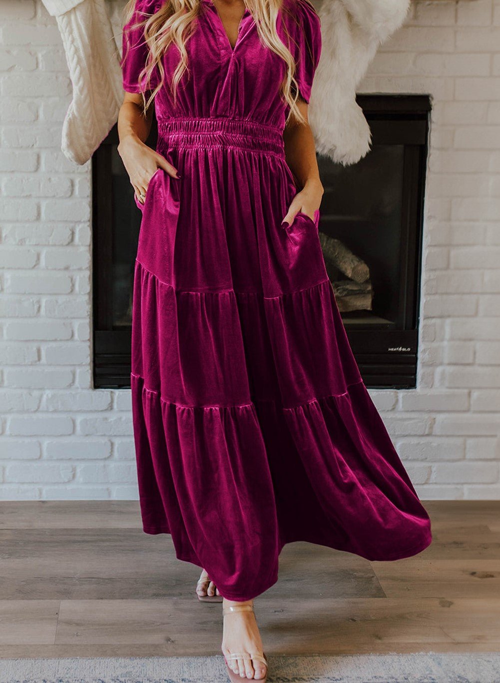 Violet Velvet SS Maxi Dress - Mercantile213