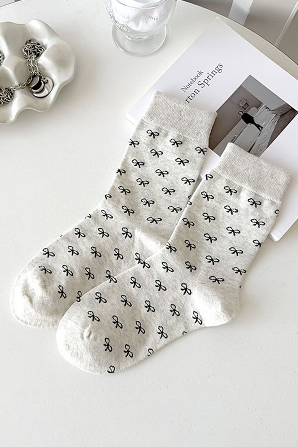 White Bow Knot Socks - Mercantile213