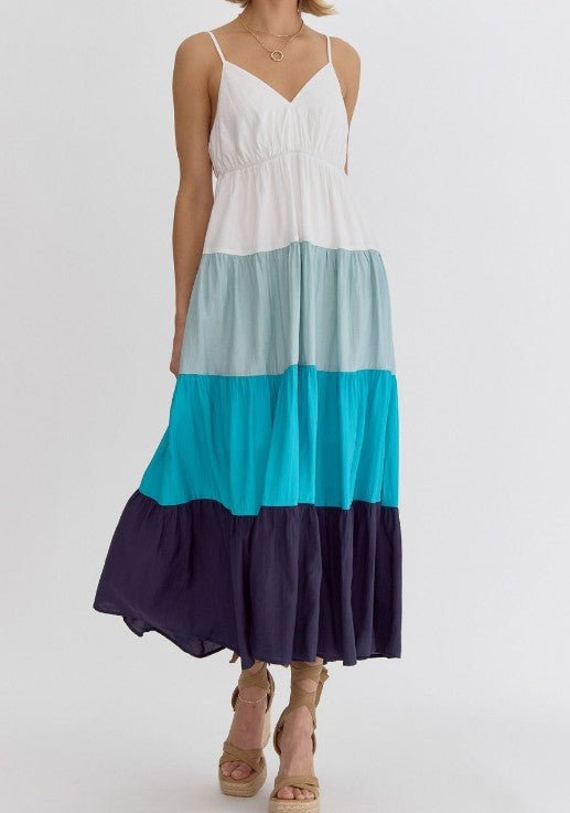 White Colorblock Maxi - Mercantile213