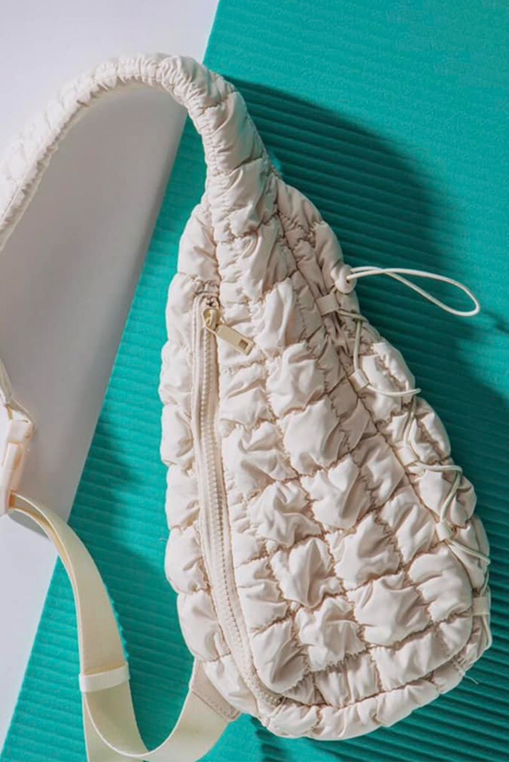 White Quilted Sling Bag - Mercantile213