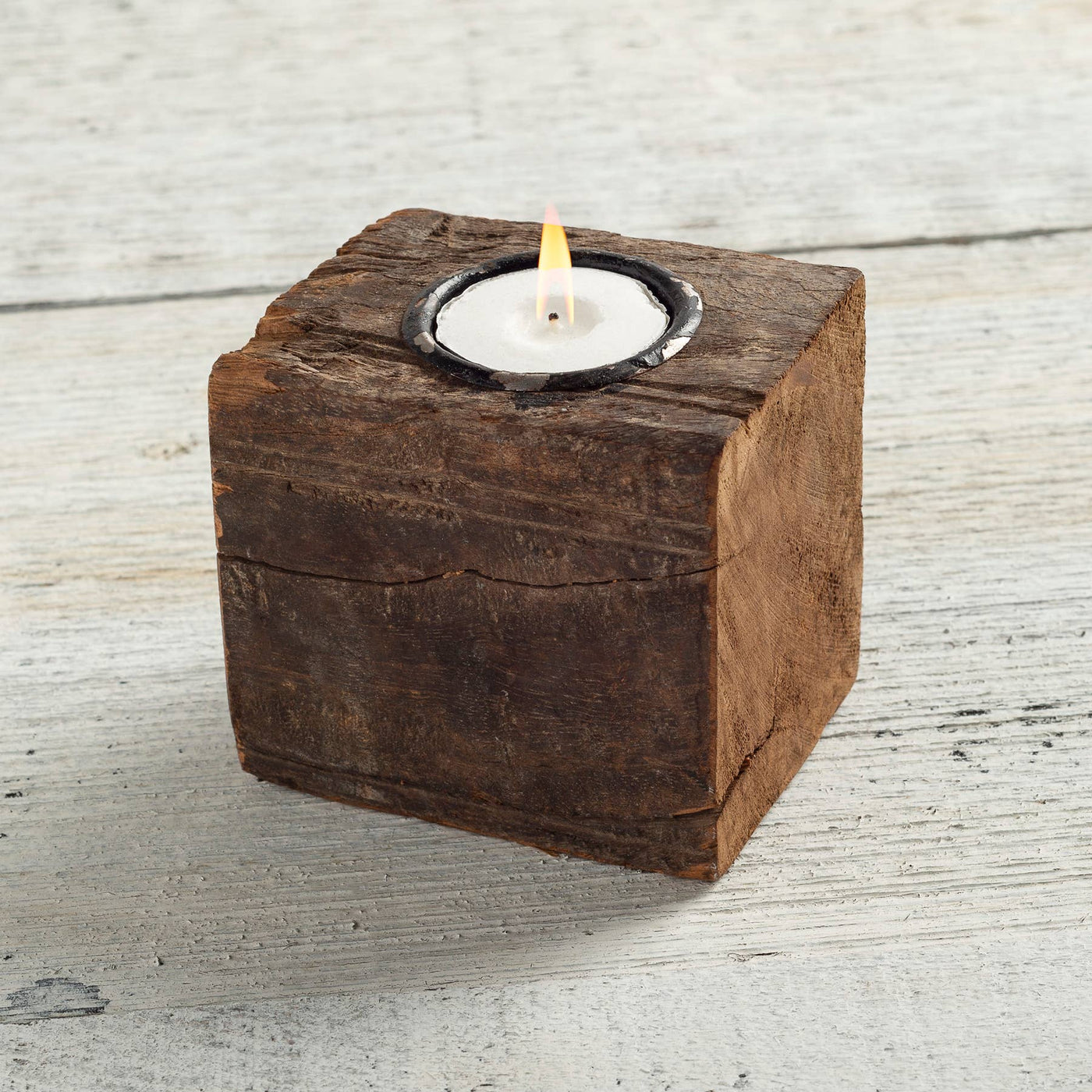 Wood Block Candle Holder - Mercantile213