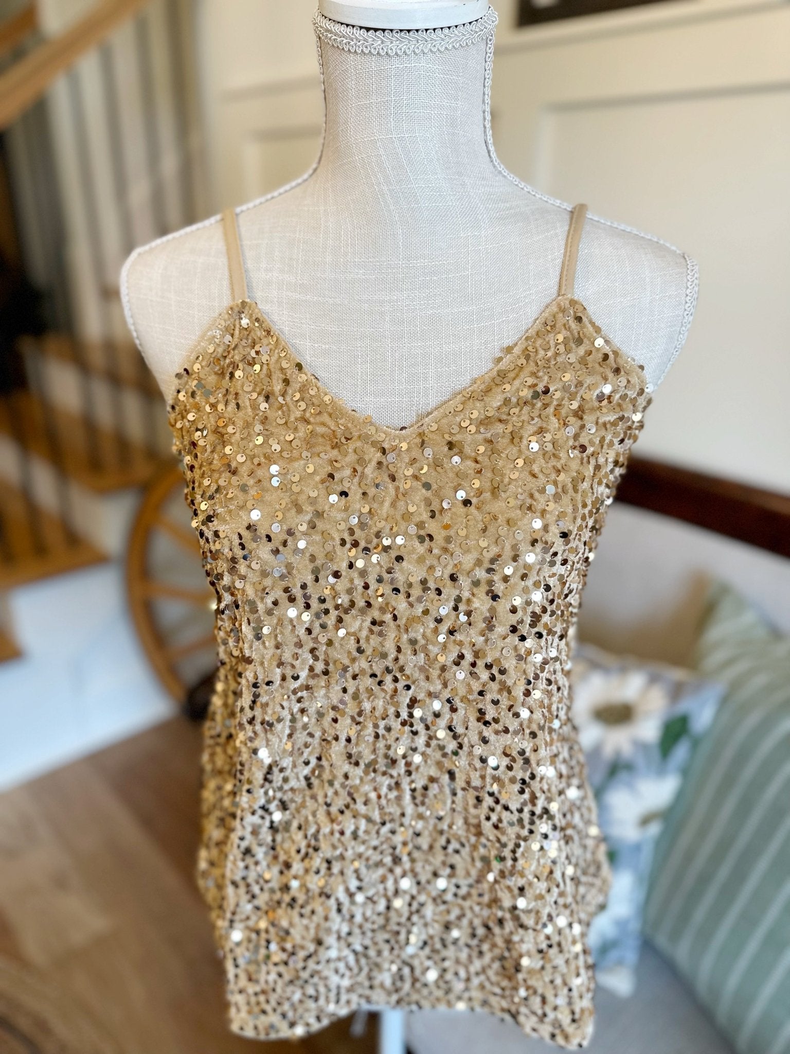 Apricot Sequin Cami - Mercantile213