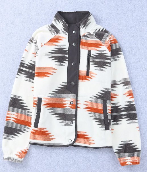 Aztec Fleece Button Jacket - Mercantile213