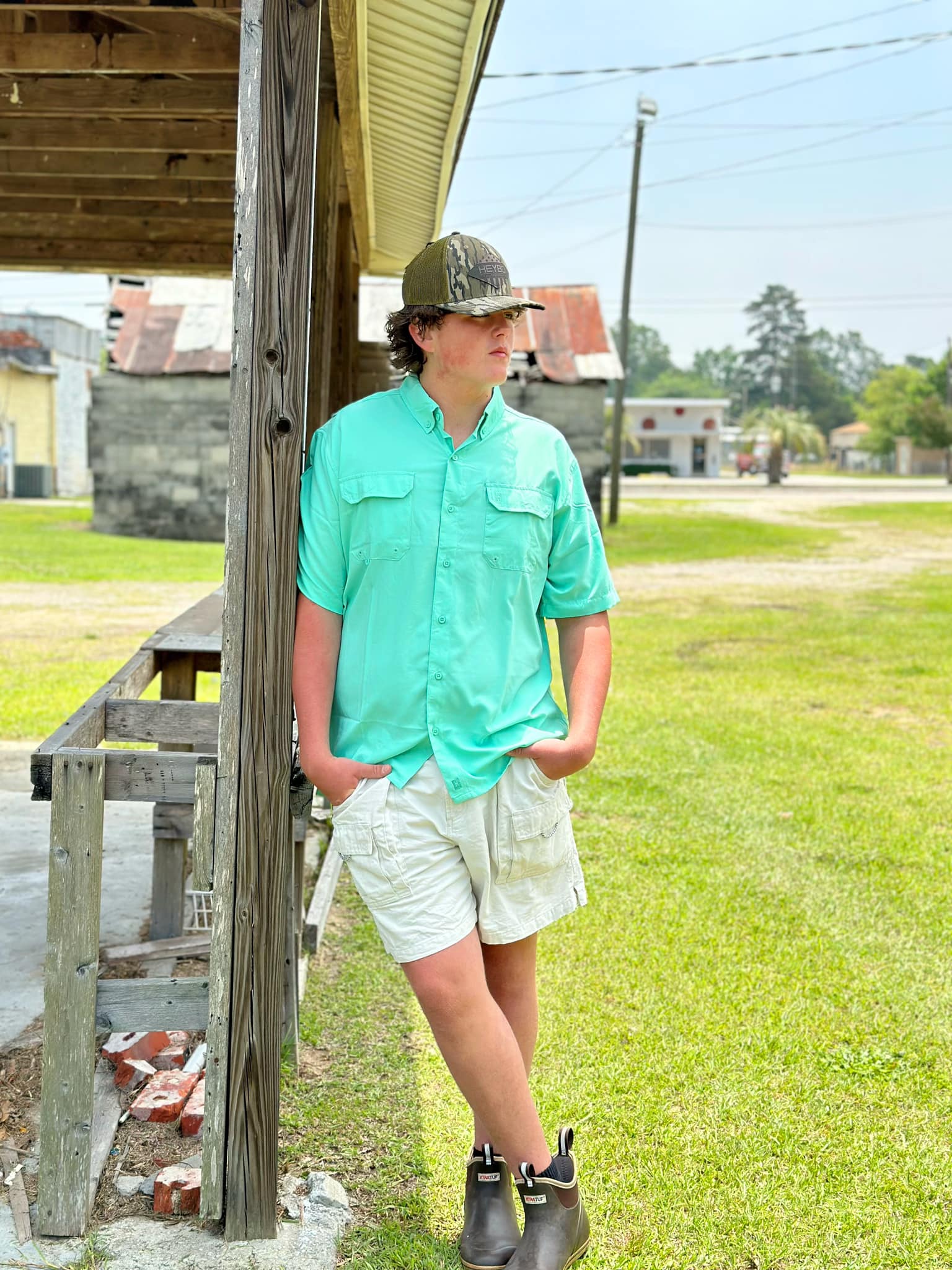 Beaufort Fishing Shirt- Seafoam - Mercantile213