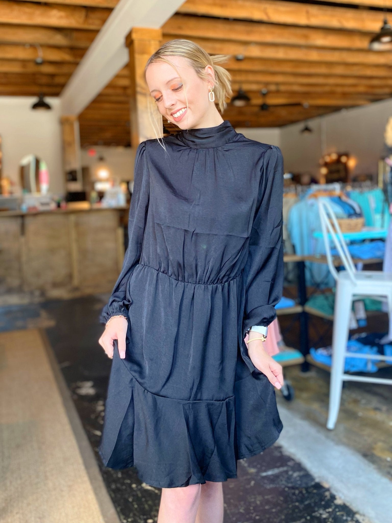 Black Shine Bright Dress - Mercantile213