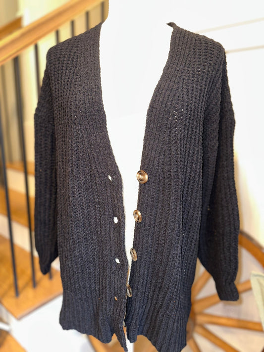 Black Sweater Cardigan - Mercantile213