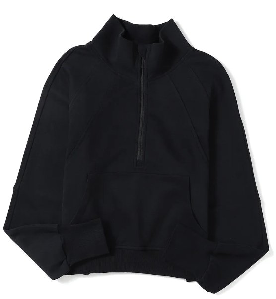 Black Zip Up Pullover - Mercantile213